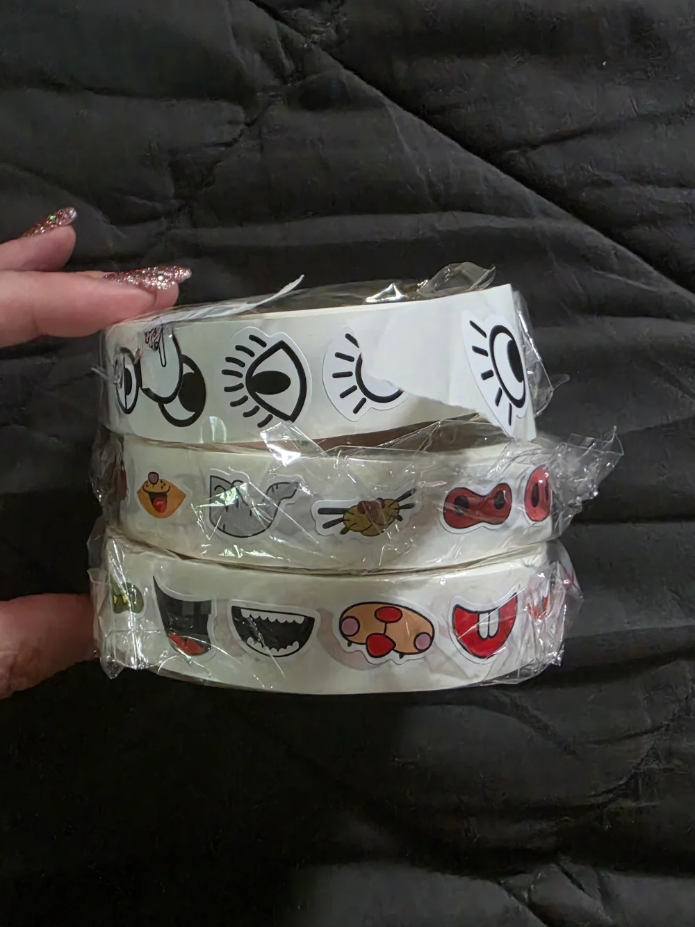 White Emoji Party Tape Roll Set - Fun Decorative Tape for Events 3 Pack Huge